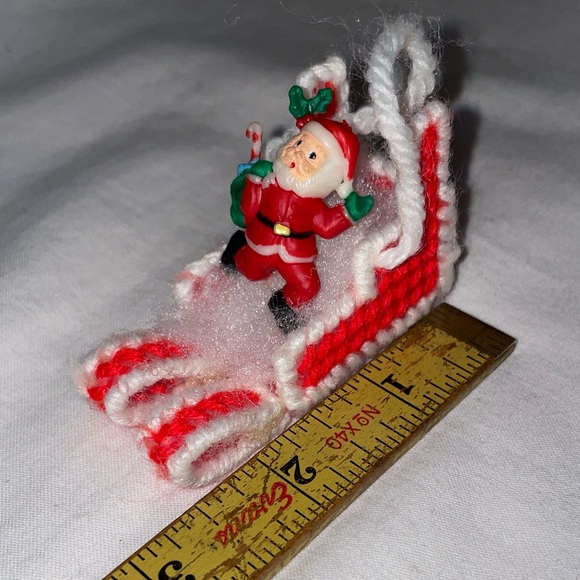 Vintage Handmade Santa Sleigh Christmas Ornament - Picture 4 of 5